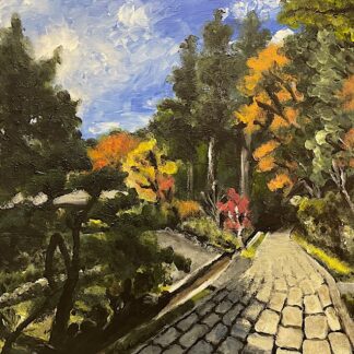 紅葉する弥彦山