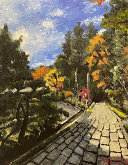 紅葉する弥彦山